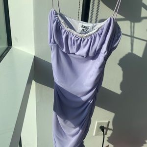 Princess polly lavender ruched mini dress